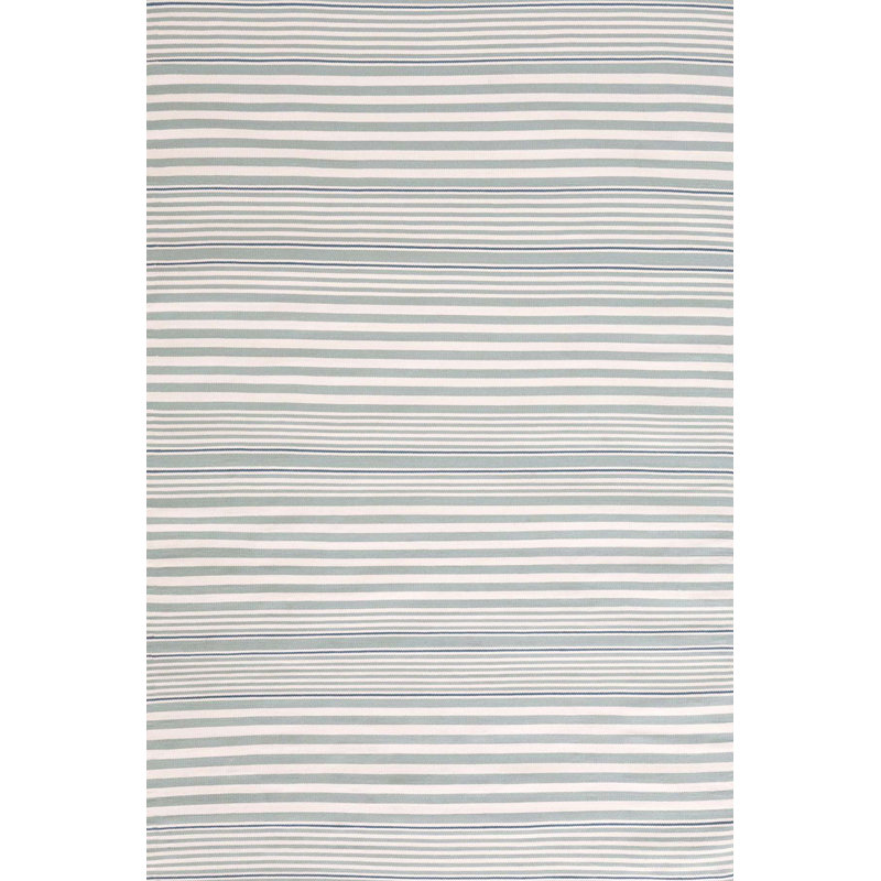 Dash and Albert Rugs Rugby Striped Handmade Flatweave Light Blue Indoor